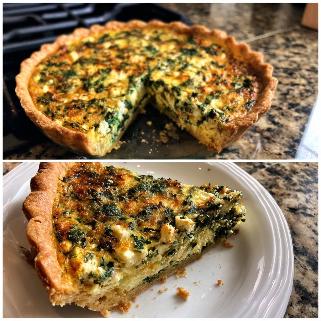 Crustless Spinach Feta Quiche