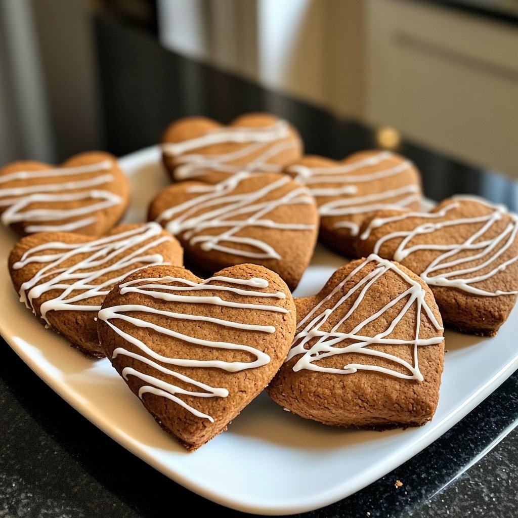 Gingerbread Hearts with Dark Chocolate Glaze