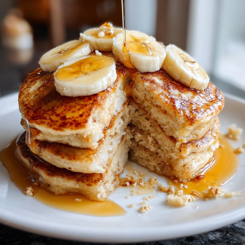 Whole Wheat Ricotta Pancakes with Banana Slices​