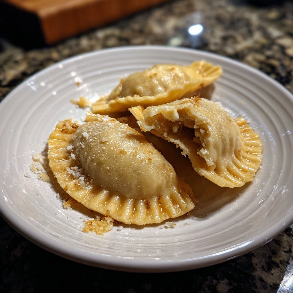 Chestnut and Pear Ravioli with Saged Brown-Butter