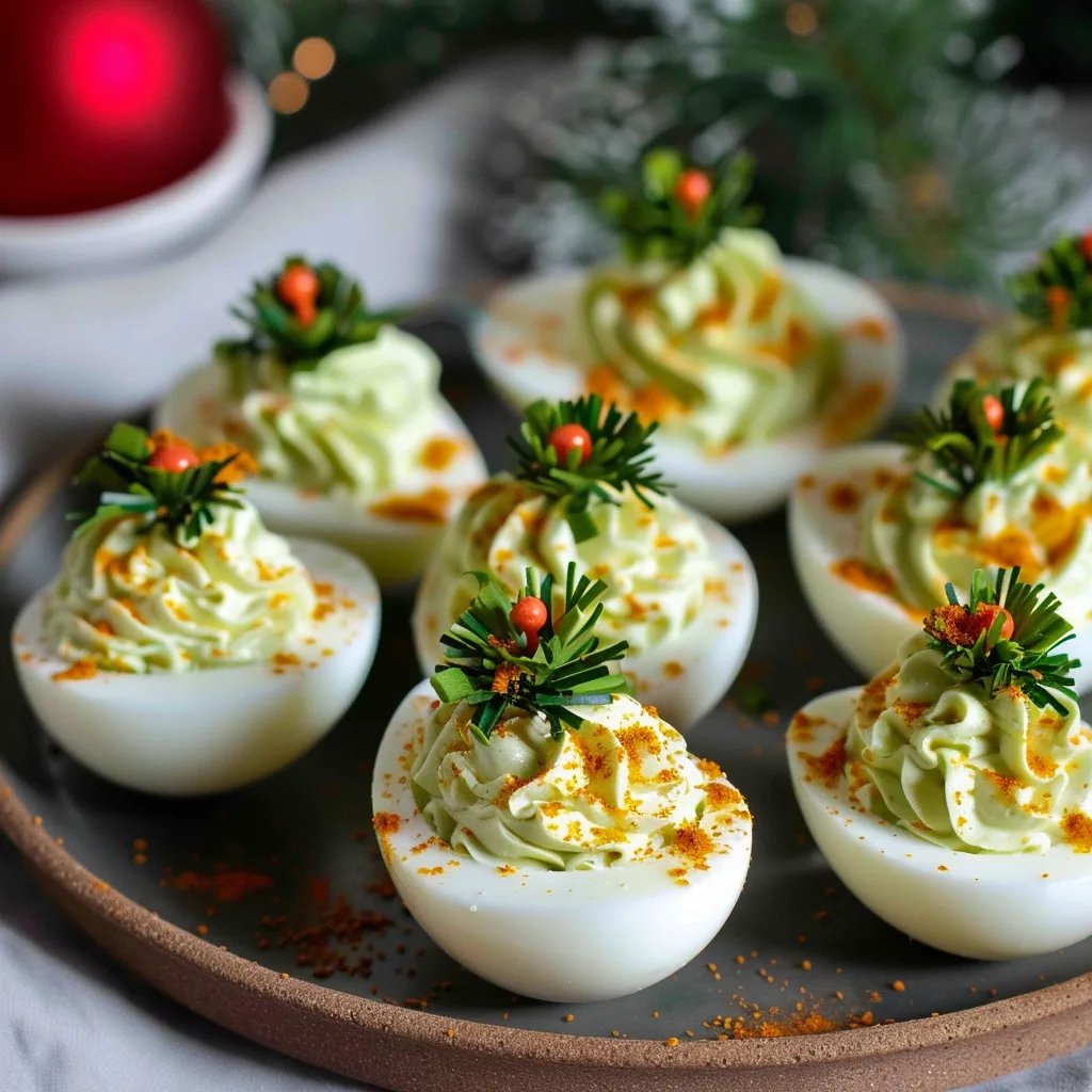 Christmas Tree Deviled Eggs