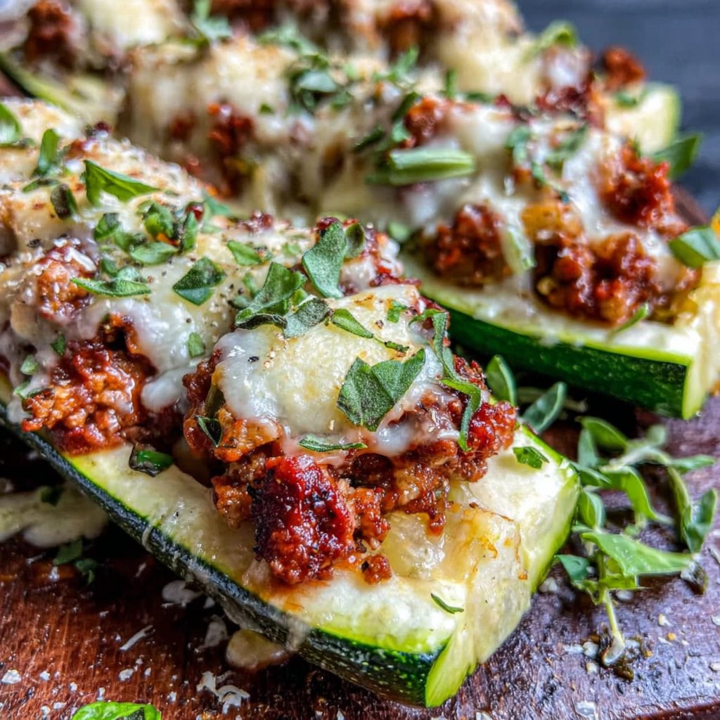 Turkey Stuffed Zucchini Boats