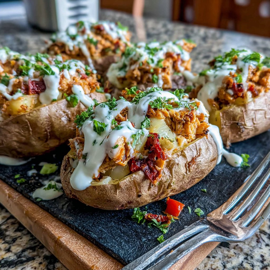 Tuna Stuffed Sweet Potatoes