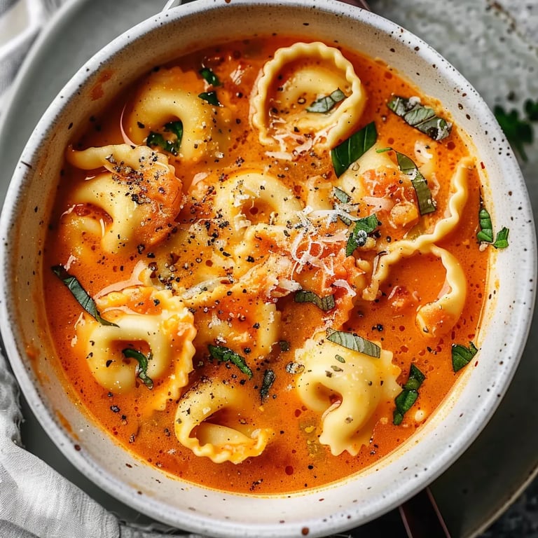 Creamy Tomato Tortellini Soup
