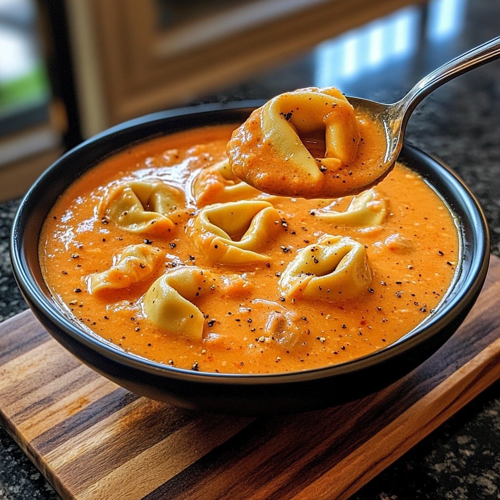 Parmesan Creamy Tomato Tortellini Soup