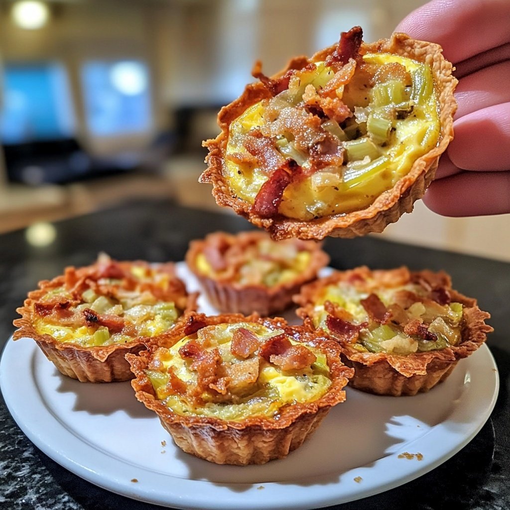 Mini Quiches with Leeks and Bacon