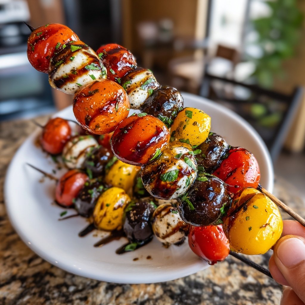 Caprese Skewers Balsamic Glaze