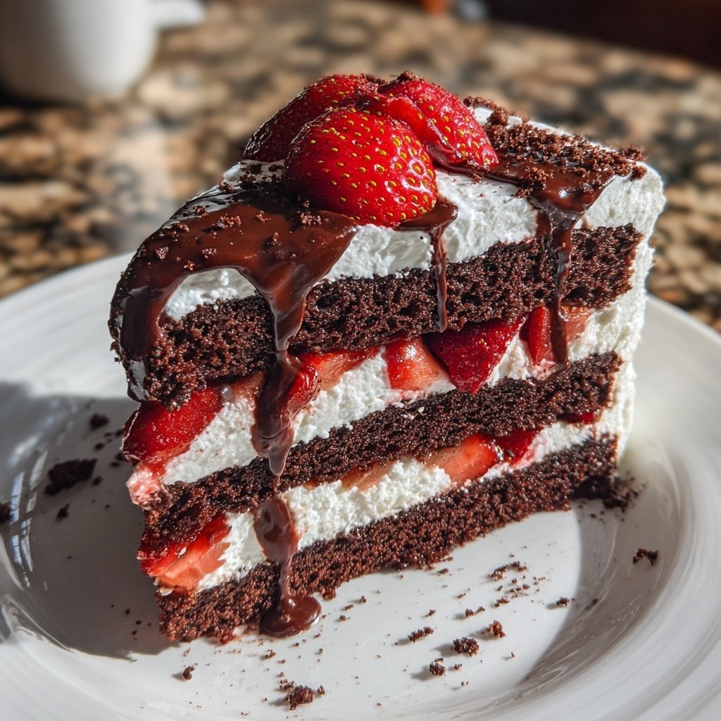 Chocolate Strawberry Shortcake Layer Cake