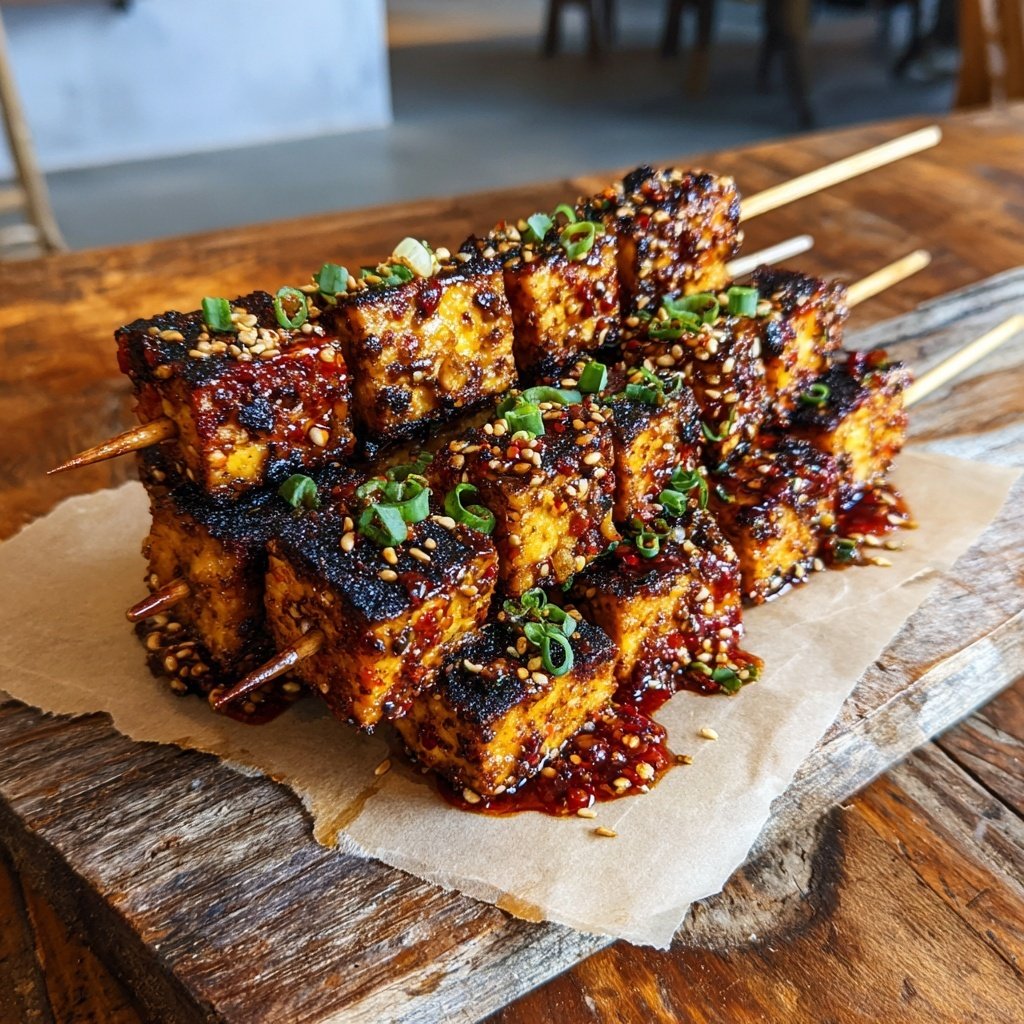 Sweet and Spicy Tofu Skewers