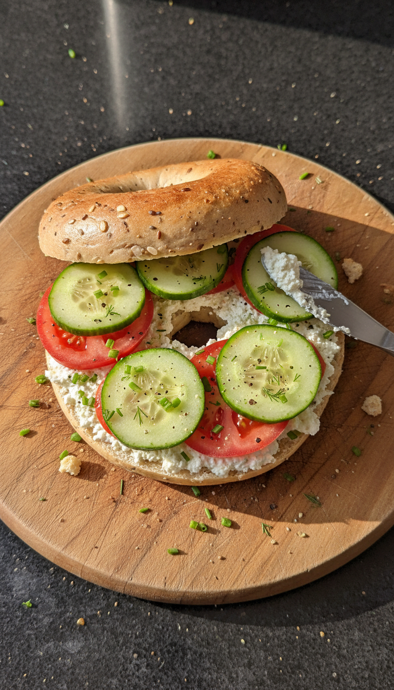 Savory Cottage Cheese Bagel Sandwich