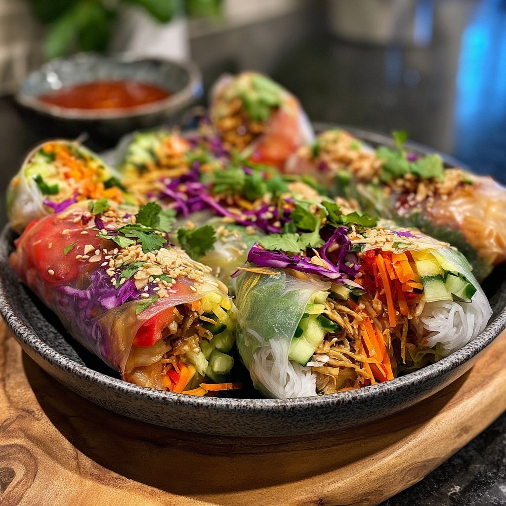 Spring Roll Bowl with Peanut Sauce