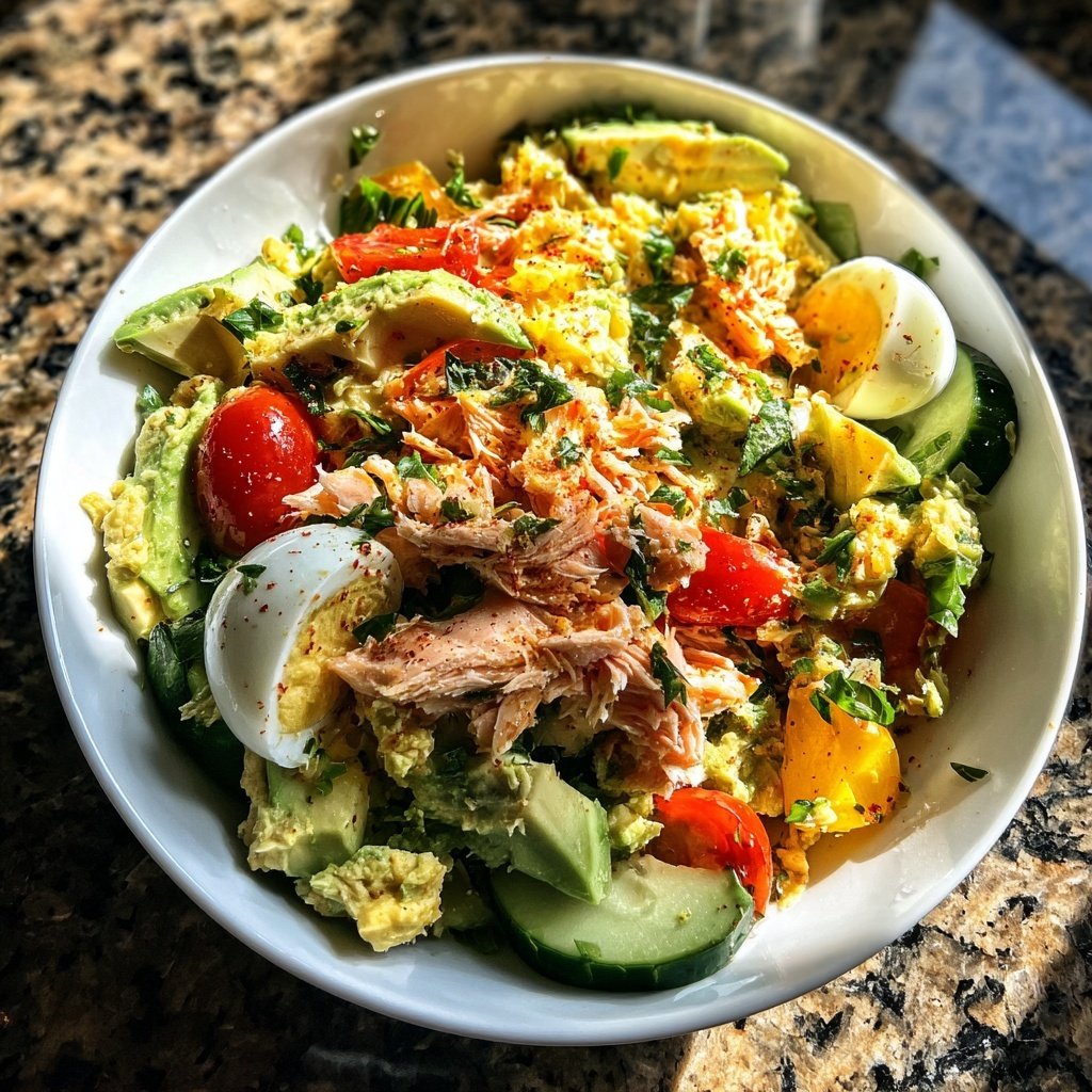 Avocado Ginger Salmon Salad