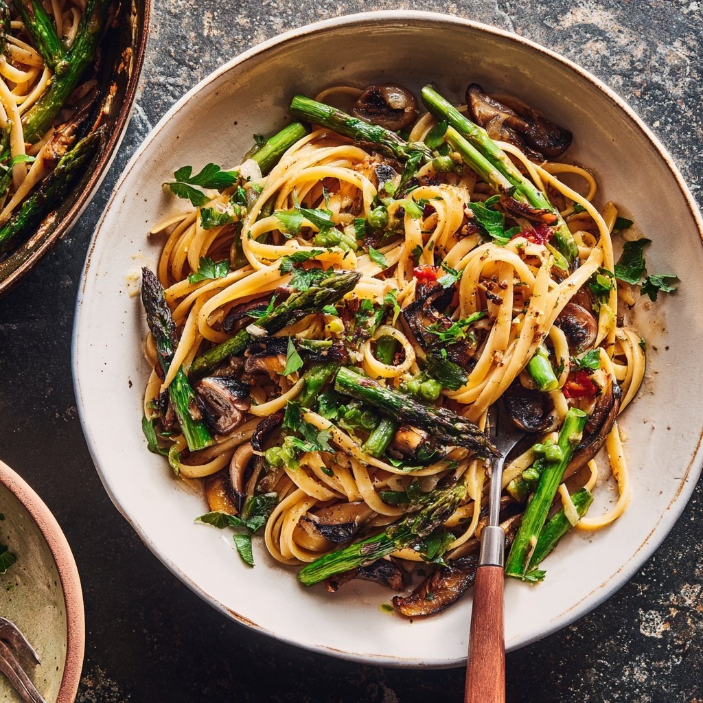 Pasta with Charred Spring Vegetables