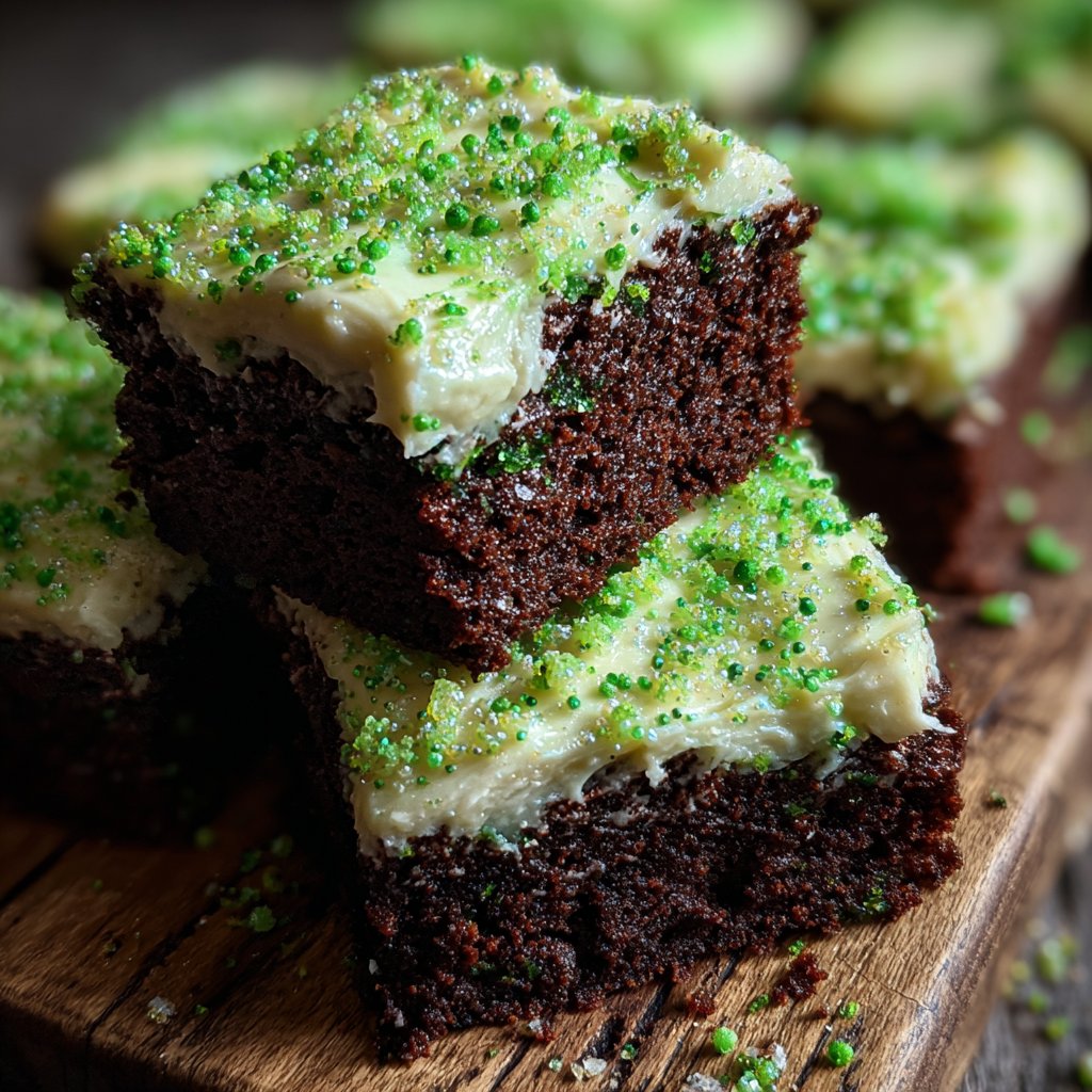 Green Velvet Brownies with Cream Cheese Frosting
