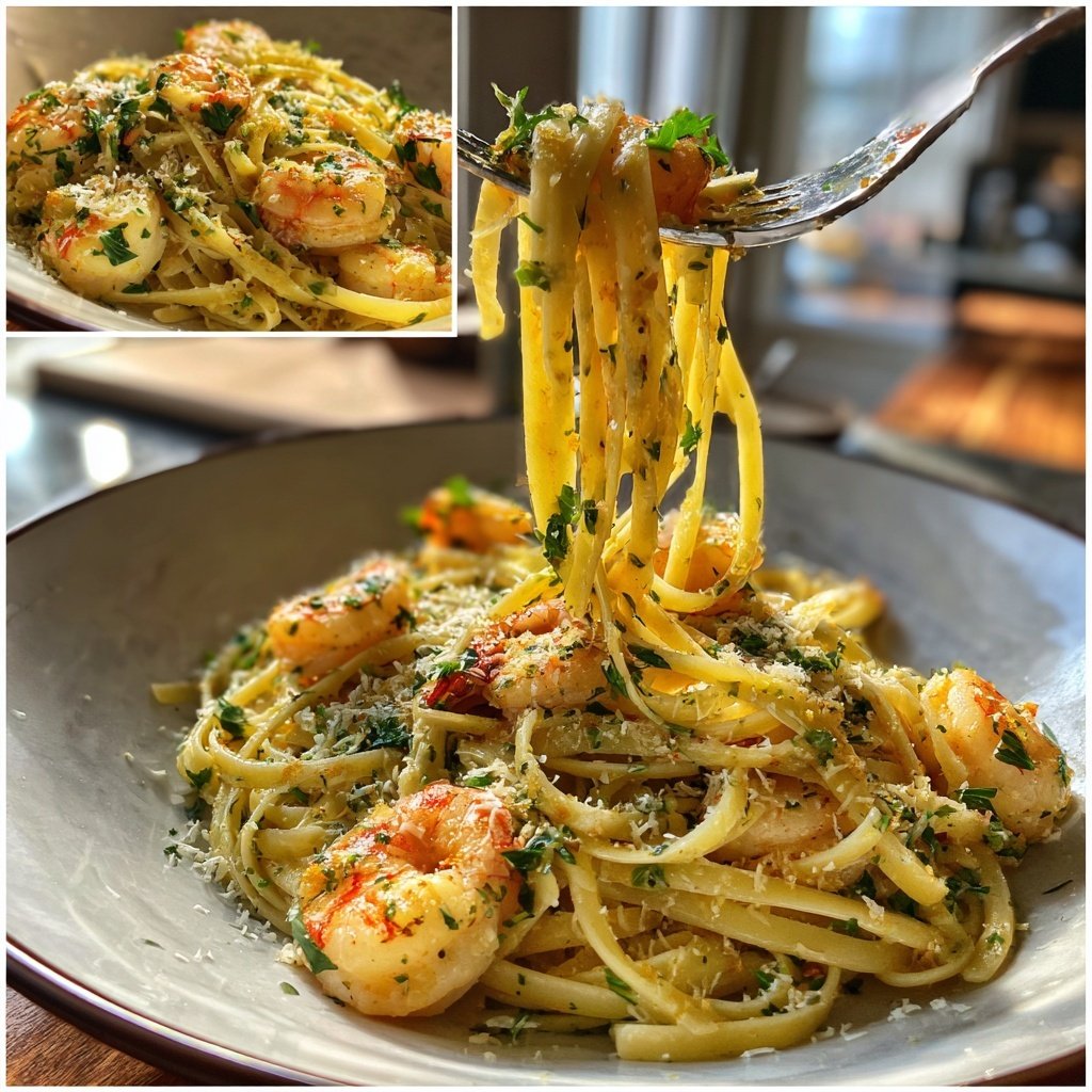 Lemon Zest Shrimp Linguine