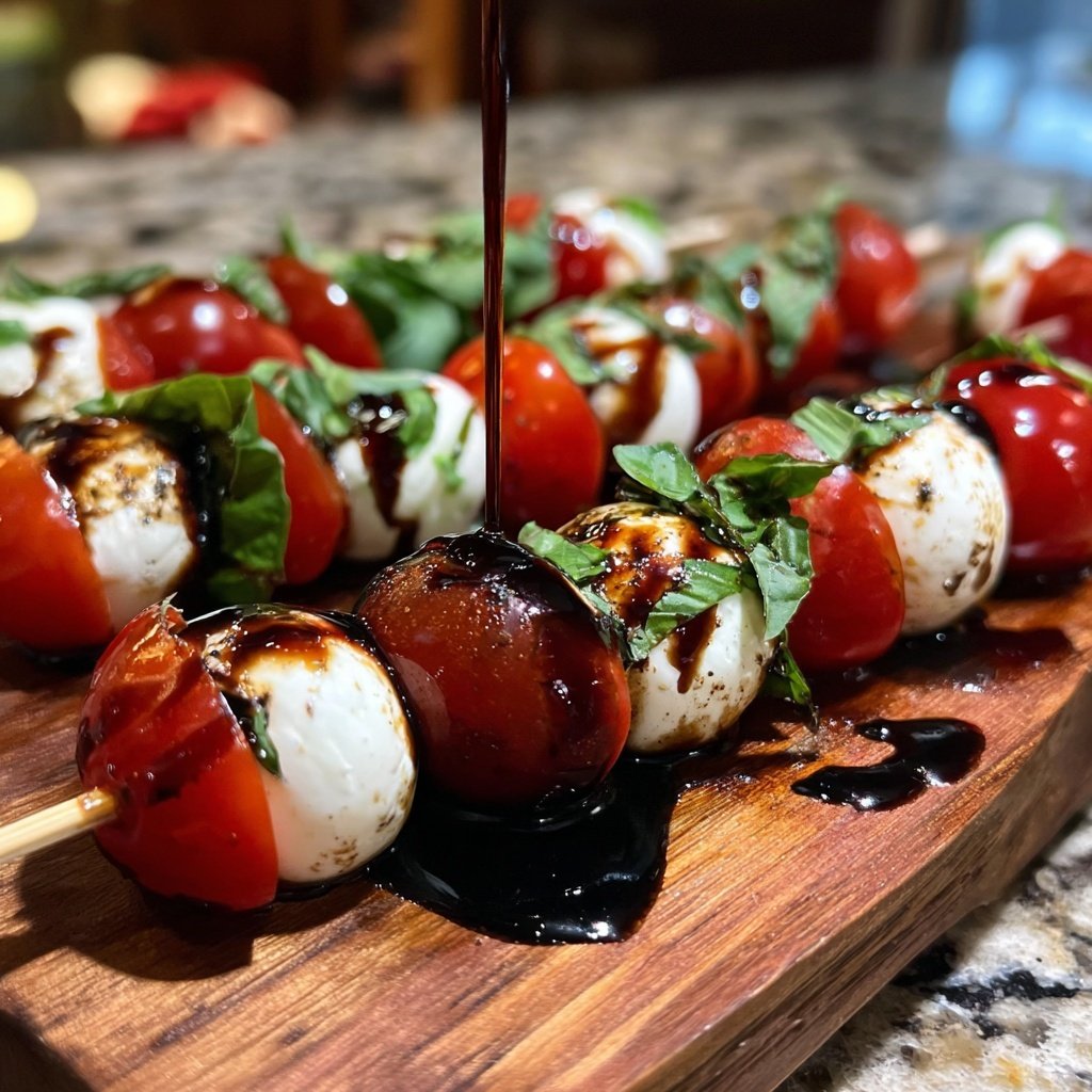 Thick Balsamic Glaze for Caprese Skewers Appetizers